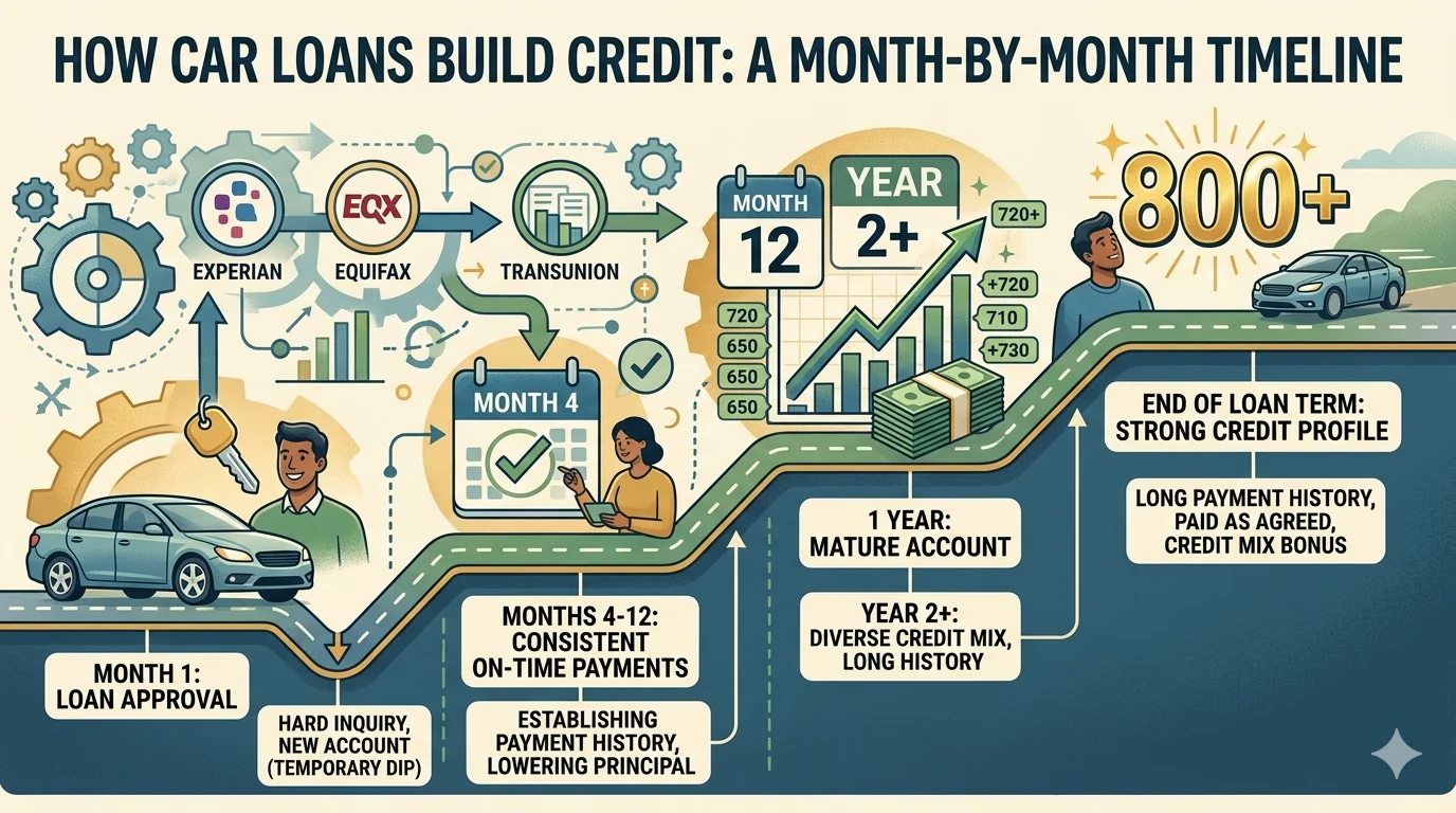 How Car Loans Build Credit: A Month-by-Month Timeline