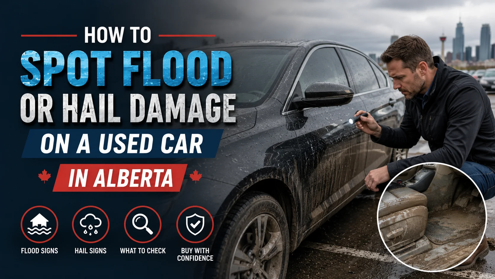 How to Spot Flood or Hail Damage on a Used Car in Alberta