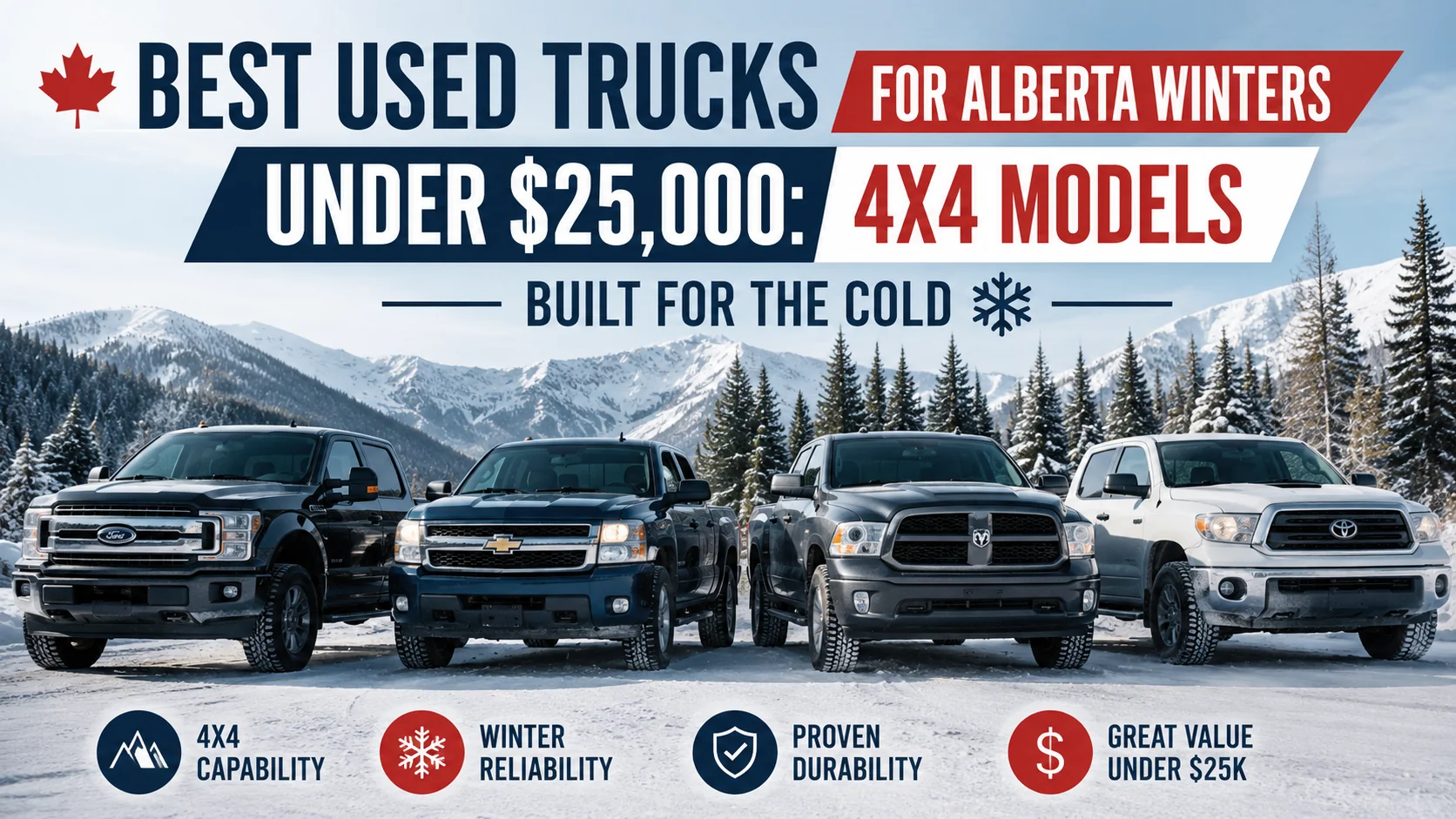 Best Used Trucks for Alberta Winters Under $25,000: 4x4 Models Built for the Cold