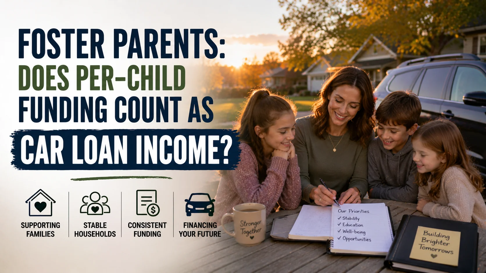 Foster Parents: Does Per-Child Funding Count as Car Loan Income?