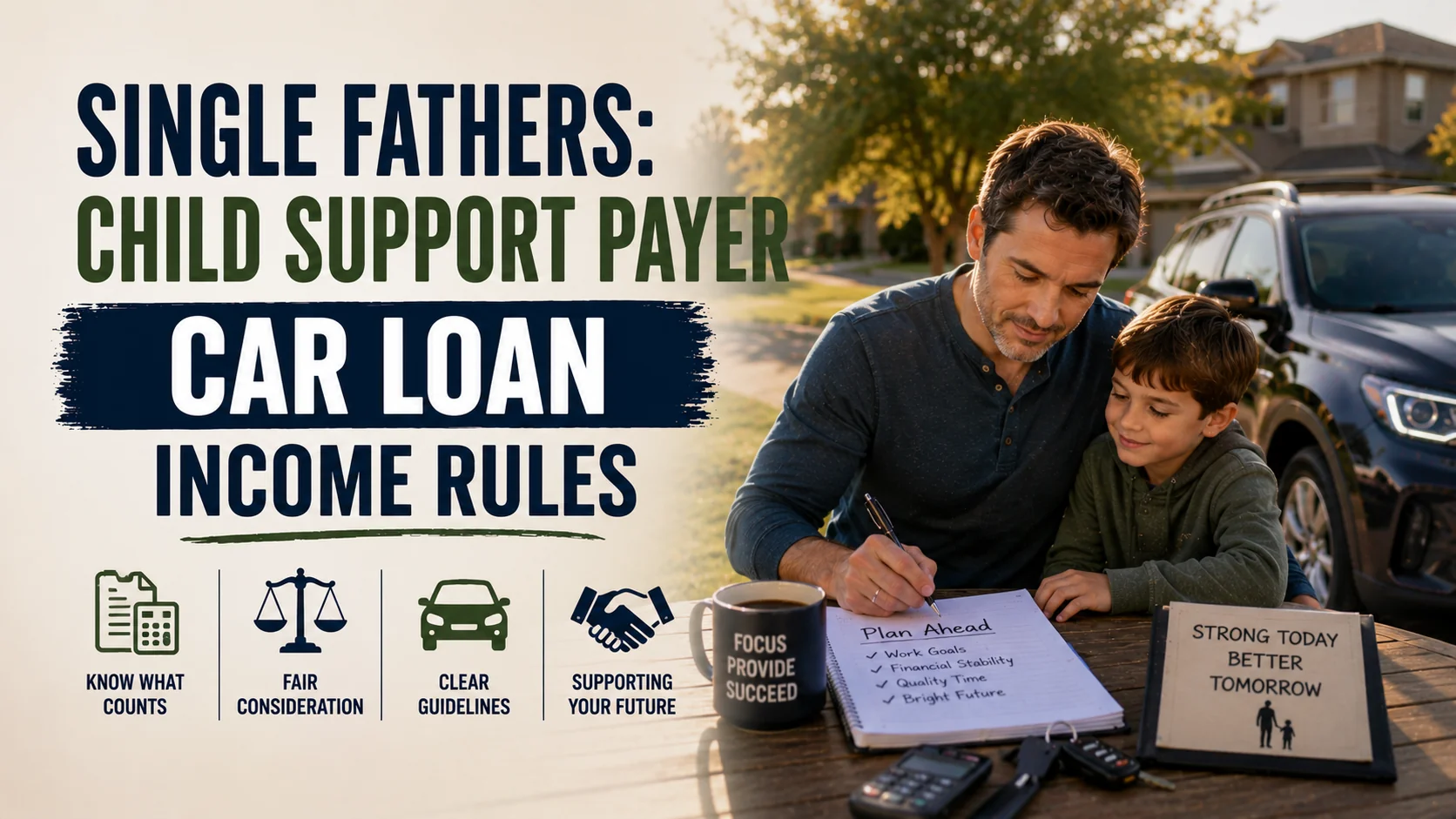 Single Fathers: Child Support Payer Car Loan Income Rules
