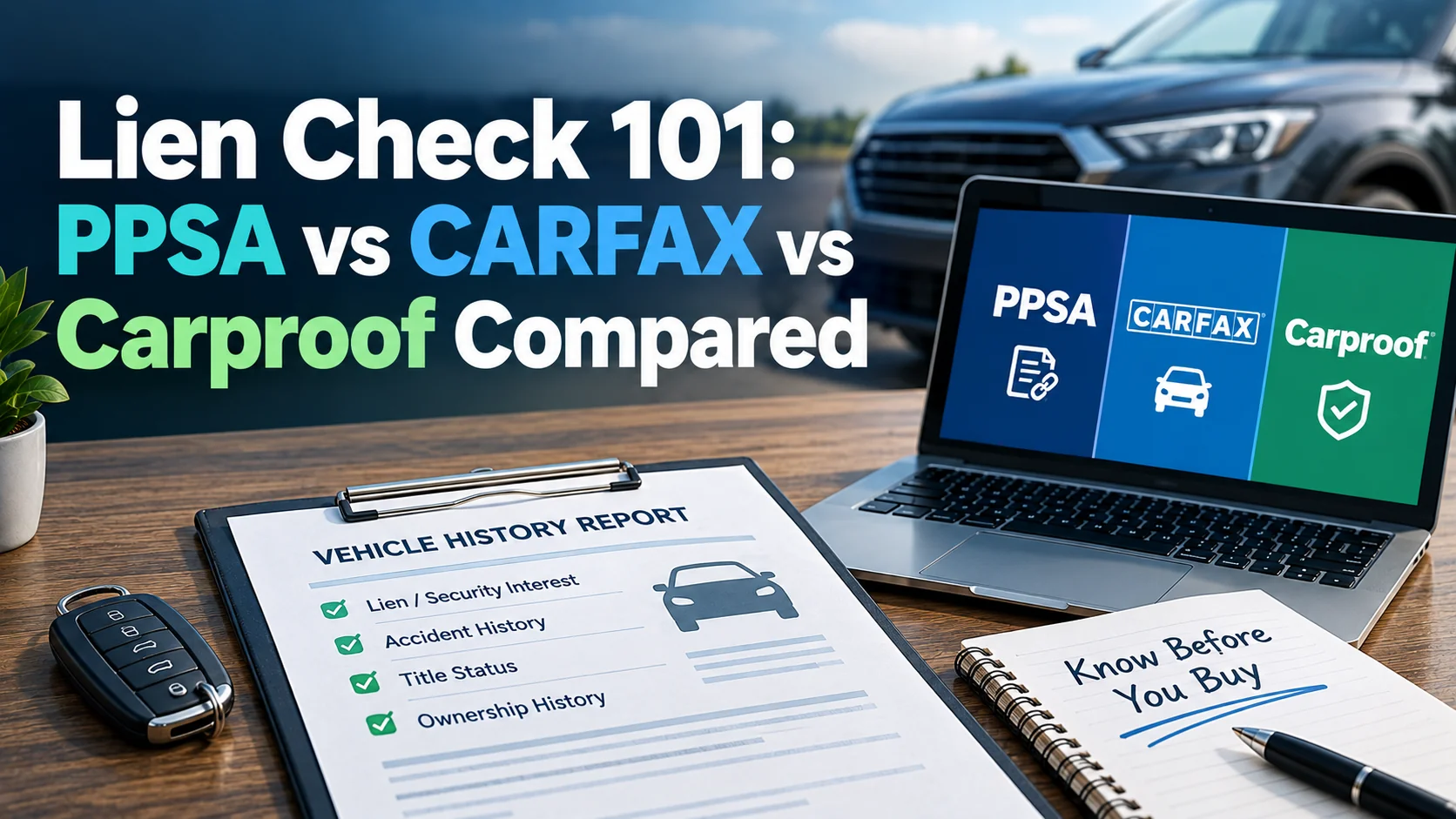 Lien Check 101: PPSA vs CARFAX vs Carproof Compared